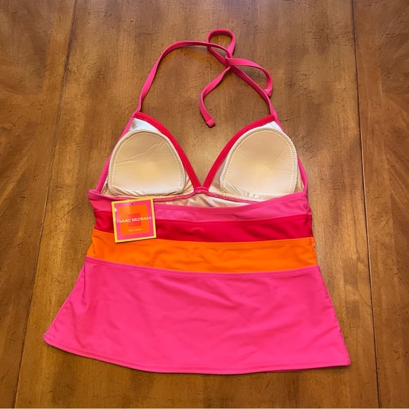 Isaac Mizrahi Pink Orange Tankini Top M NWT - Picture 2 of 5